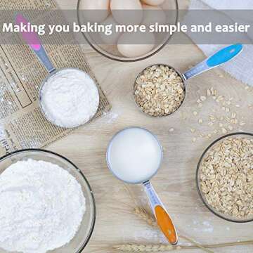 15 Pcs Stainless Steel Measuring Cups and Spoons Set, YIHONG Metal Measuring Cups and Spoons with Si...