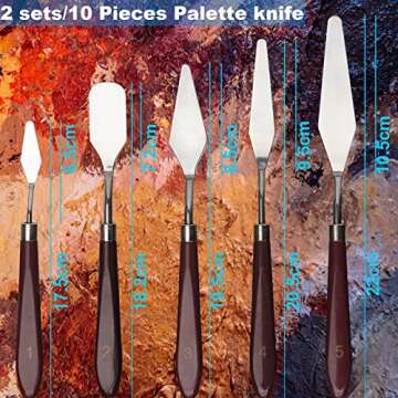 5 Piece Palette knifes Painting Knife Set for Oil, Acrylic Paint,Cake Decorating,Stainless Steel Pal...