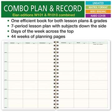 Combination Lesson Plan & Grade Book for Teachers
