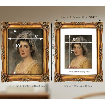 Vintage 8x10 Picture Frame in Antique Gold - Elegant Design