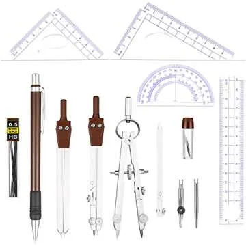 Outus 13 Pcs Math Geometry Set for Drawing and Drafting