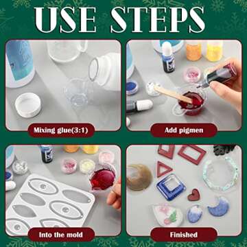 Patelai 4 Pieces Resin Jewelry Earring Silicone Molds Valentine's Day Women Epoxy Mold for Jewelry Making Gift Supplies DIY Craft Necklace Pendant(Snowflake Oval)