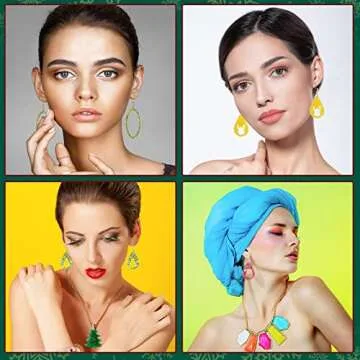 Patelai 4 Pieces Resin Jewelry Earring Silicone Molds Valentine's Day Women Epoxy Mold for Jewelry Making Gift Supplies DIY Craft Necklace Pendant(Snowflake Oval)