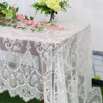 Pardecor Vintage Lace Tablecloth 60x120 Inch – Elegant Overlay for Any Occasion