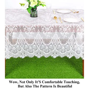 Elegant Pardecor Lace Tablecloth 60x120 inches for Celebrations