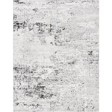 Rugs.com Leipzig Collection Area Rug – 9X12 Grey Low-Pile Rug Perfect for Living Rooms, Large Dining Rooms, Open Floorplans