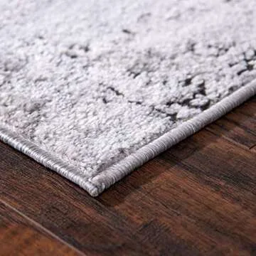 Rugs.com Leipzig Collection Area Rug – 9X12 Grey Low-Pile Rug Perfect for Living Rooms, Large Dining Rooms, Open Floorplans