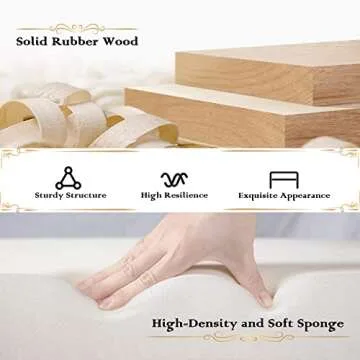 Bonzy Home Tufted Extra-Long Entryway Bench, 47” French Vintage Bedroom Benches Upholstered Dining Benches, Fabric End of Bed Bench for Bedroom Dining Room Living Room Entryway, Beige