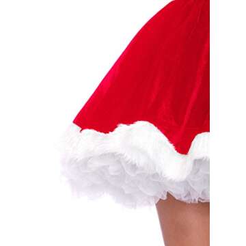 Leg Avenue Costume - 2 Piece Mrs Claus Costume Set - Velvet Hooded Dress With Belt For Christmas