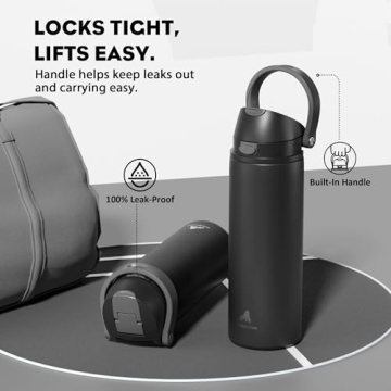 POWCAN 24 oz Stainless Steel Water Bottle for All Activities