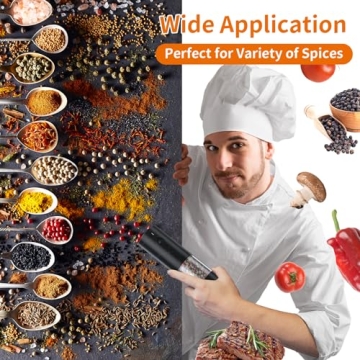 Electric Salt and Pepper Grinder USB Rechargeable with Light