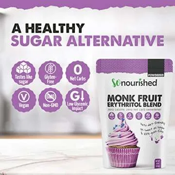Powdered Monk Fruit Sweetener 1:1 Sugar Substitute, Keto