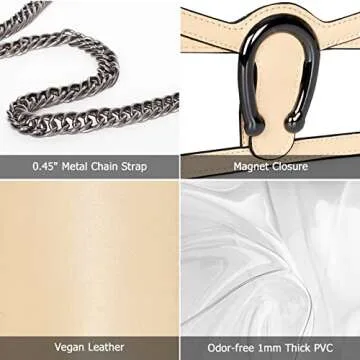 Joryin Clear Bag for Women Clear Bags Stadium Approved Clear Purse Shoulder Bag Crossbody Bag Fashion Small Handbag Clutch Bag Transparent Bag Black Warm Beige