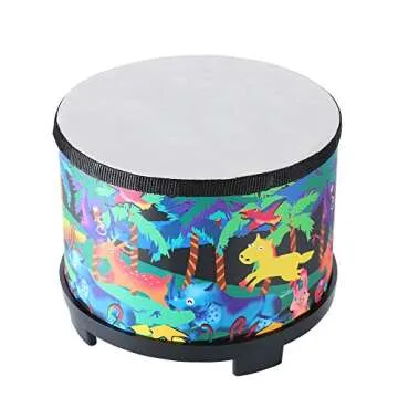 Ubblove Floor Tom Drum for Kids 8 inch Percussion Instrument Music Drum with 2 Mallets for Baby Children Special Christmas Birthday Gift, Black