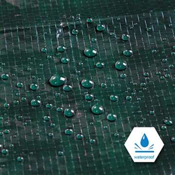  CARTMAN 8x10 Feet Waterproof Green Tarp - 8 Mil Thick Cover