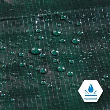  CARTMAN 8x10 Feet Waterproof Green Tarp - 8 Mil Thick Cover