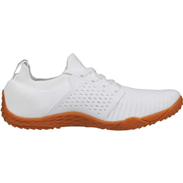 WHITIN Women's Low Zero Drop Shoes Minimalist Barefoot Trail Running Camping Size 9-9.5 Wide Toe Box for Female Fitness Workout Sneaker White/Gum 40