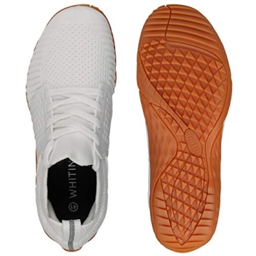 WHITIN Women's Low Zero Drop Shoes Minimalist Barefoot Trail Running Camping Size 9-9.5 Wide Toe Box for Female Fitness Workout Sneaker White/Gum 40
