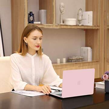 MOSISO Compatible with MacBook Air 13 inch Case 2022 2021 2020 2019 2018 Release A2337 M1 A2179 A1932 Touch ID, Plastic Hard Shell Cover&Keyboard Cover for MacBook Air 13.3 inch Case, Rose Quartz