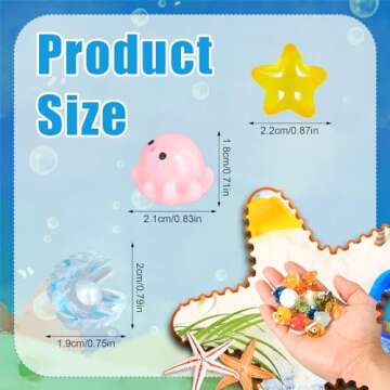 90pcs Mini Ocean Figurines, 18 Styles Tiny Resin Marine Animals Fish Turtles Miniature Sea Animals O...