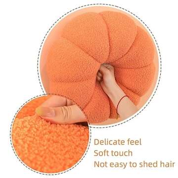 CRIVERY 3D Pumpkin Throw Pillow, Plush Fleece Stuffed Pumpkin Decoration or Party Christmas Home Dec...