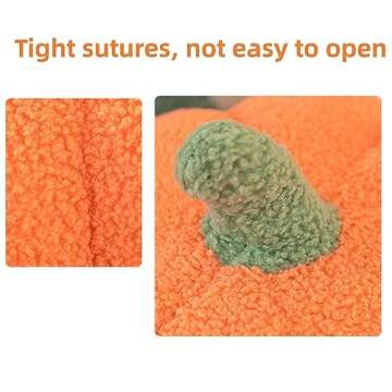 CRIVERY 3D Pumpkin Throw Pillow, Plush Fleece Stuffed Pumpkin Decoration or Party Christmas Home Decor Halloween (Orange)