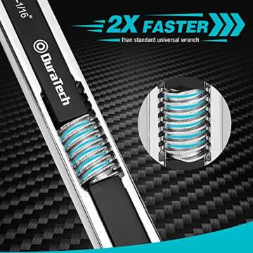 DURATECH Universal Wrench Set, Adjustable Wrench Set, SAE & Metric, 8-inch&10-inch, 44 sizes in 2 Piece, Drop Forged, ANSI standard