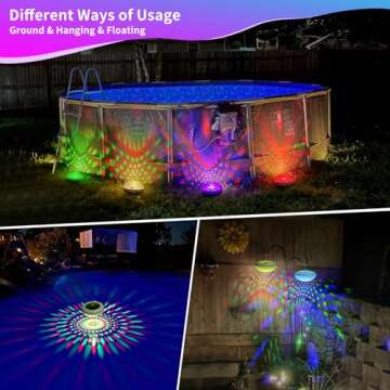 LENONE Solar Floating Pool Lights APP Control, 6.5" RGB Color Changing Pool Lights That Float with Dynamic Lighting Effects, IP68 Waterproof, Perfect for Garden, Party