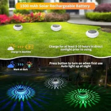 LENONE Solar Floating Pool Lights APP Control, 6.5" RGB Color Changing Pool Lights That Float with Dynamic Lighting Effects, IP68 Waterproof, Perfect for Garden, Party