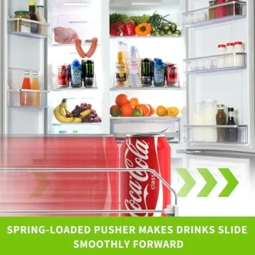 Adjustable Drink Organizer for Fridge - Holds 25 Cans
