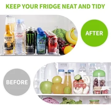 Adjustable Drink Organizer for Fridge - Holds 25 Cans