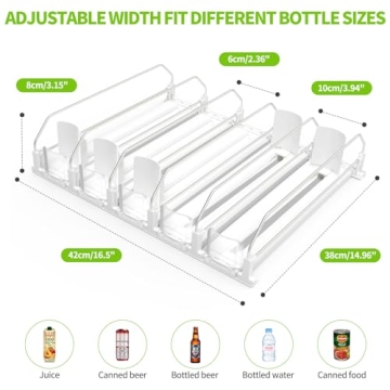 Adjustable Drink Organizer for Fridge - Holds 25 Cans