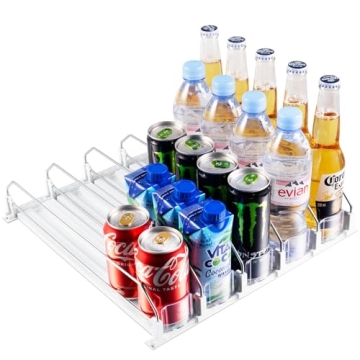 Adjustable Drink Organizer for Fridge - Holds 25 Cans