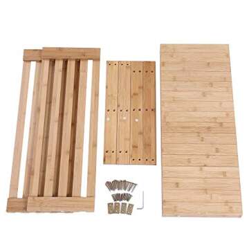 KKTONER Bamboo Shoe Rack Bench 3 Tier Entryway Seat Shoe Organizer Storage Shelf Natural Color