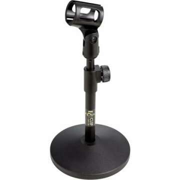 Adjustable Desktop Mic Stand with Weighted Base for Recording