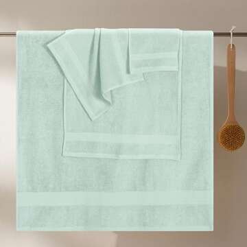 GLAMBURG Ultra Soft Cotton Towel Set - Luxurious 8-Piece Gift