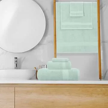 GLAMBURG Ultra Soft Cotton Towel Set - Luxurious 8-Piece Gift