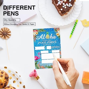 EUDOSI Aloha Pool Birthday Invitations Set of 20