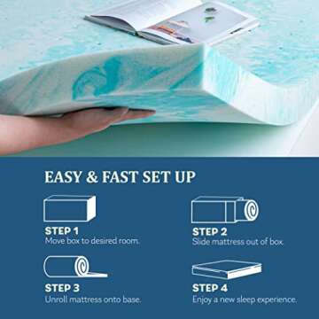 EGO 4 Inch Memory Foam Mattress Topper - Ultimate Comfort