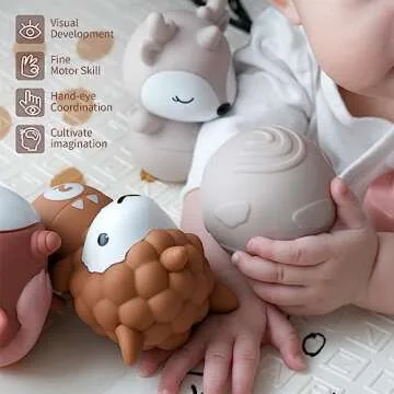 Nueplay Ages 18+ Months Toddler Learning Toys, Counting and Sorting Toys Kids Bowling Set, Animal Shape Puzzle and Bowling Game to Enhance Shape, Color, and Number Recognition, 1 Year Old Girl Gifts