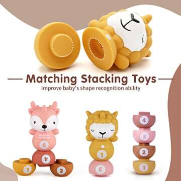 Nueplay Ages 18+ Months Toddler Learning Toys, Counting and Sorting Toys Kids Bowling Set, Animal Shape Puzzle and Bowling Game to Enhance Shape, Color, and Number Recognition, 1 Year Old Girl Gifts