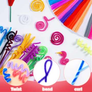 fulasiteu 200 pcs Multi-Color Pipe Cleaners and 100 pcs self-Adhesive Wiggle Eyes Sets for Crafts, Pipe Cleaners Bulk, Art and Craft Supplies, Chenille Stems, Pipe Cleaner for Crafts…