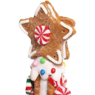 Okuna Outpost Gingerbread Christmas Tree, 15 Inch Christmas Decoration, Christmas Centerpiece for Table, Ideal for Family and Friends