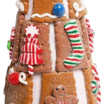 Okuna Outpost Gingerbread Christmas Tree, 15 Inch Christmas Decoration, Christmas Centerpiece for Table, Ideal for Family and Friends