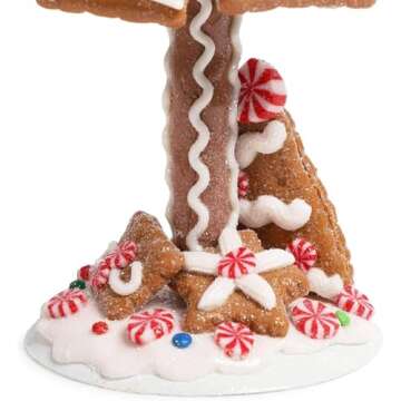 Okuna Outpost Gingerbread Christmas Tree, 15 Inch Christmas Decoration, Christmas Centerpiece for Table, Ideal for Family and Friends