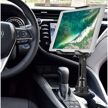 TECOTEC 2 in 1 Universal Cup Holder Tablet Mount, Upgraded 13" Long Neck Cup Holder iPad Holder for ...