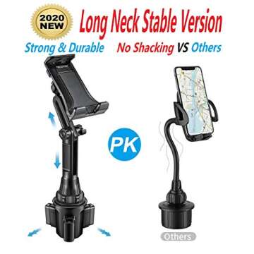 TECOTEC 2 in 1 Universal Cup Holder Tablet Mount, Upgraded 13" Long Neck Cup Holder iPad Holder for All Cellphones/Z Fold 3/2/Rugged Phones/Tablets