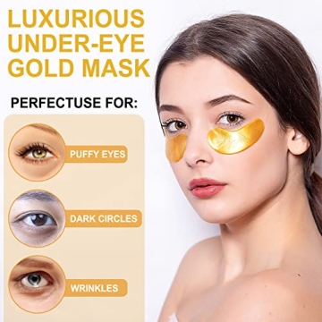 LAVONE 24K Gold Eye Mask for Dark Circles and Puffiness