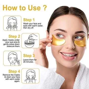 LAVONE 24K Gold Eye Mask for Dark Circles and Puffiness