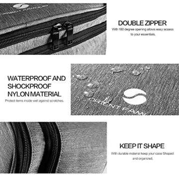 ORIENT FAMULAY Travel Organizer, Waterproof Cable Bag for Electronic Accessories Double Layer Large ...